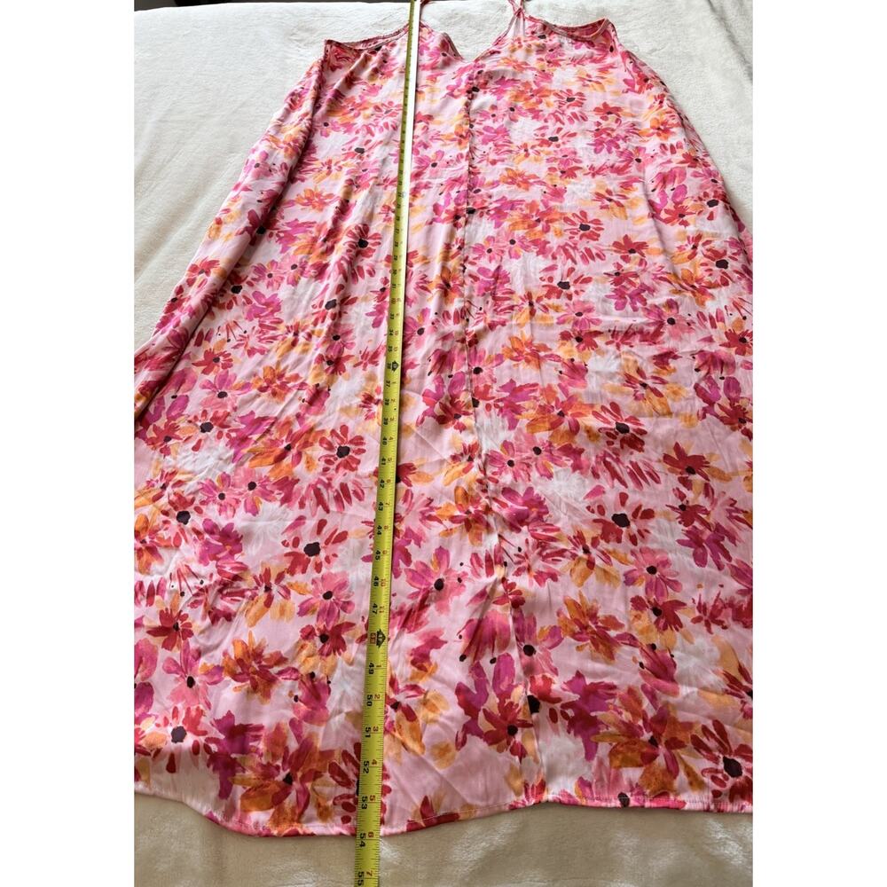 Van Winkle Pink Orange Tropical Maxi Dress Beach Coastal Boho Pockets Womens 1X - Picture 14 of 14